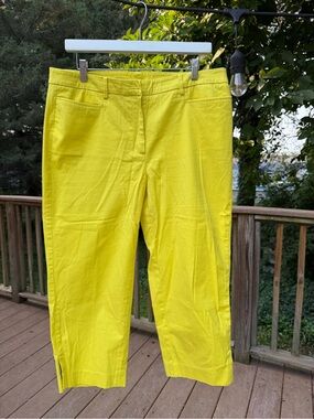 Talbots Perfect Skimmer Yellow Cropped Pants Size 12